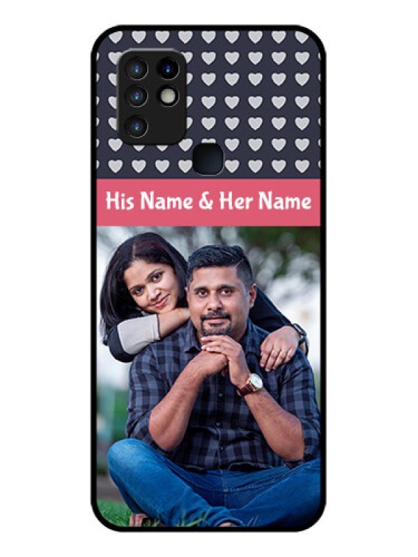 Custom Infinix Hot 10 Custom Glass Mobile Case - Love Symbols Design