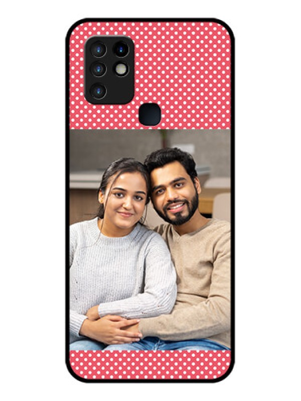 Custom Infinix Hot 10 Custom Glass Phone Case - White Dotted Design