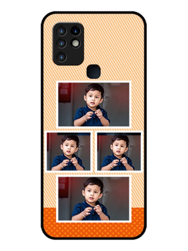 Custom Infinix Hot 10 Photo Printing on Glass Case - Bulk Photos Upload Design
