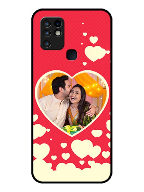 Custom Infinix Hot 10 Custom Glass Mobile Case - Love Symbols Phone Cover Design