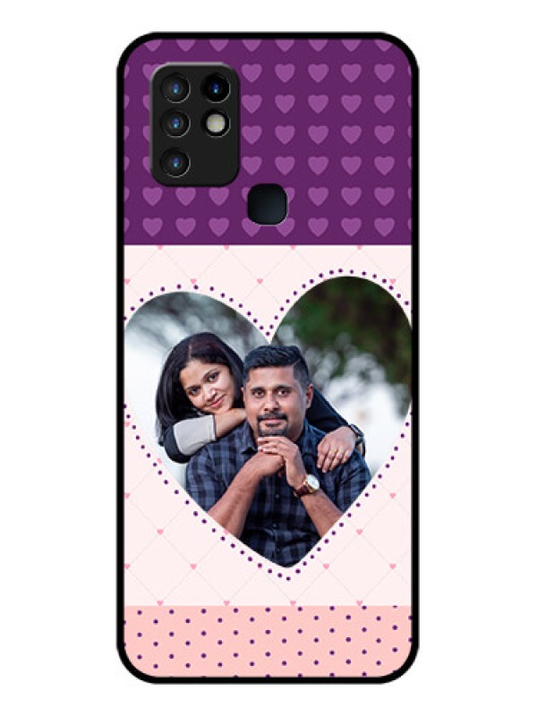 Custom Infinix Hot 10 Custom Glass Phone Case - Violet Love Dots Design