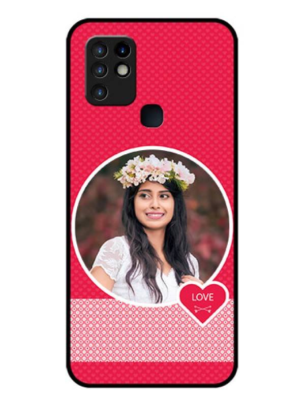 Custom Infinix Hot 10 Personalised Glass Phone Case - Pink Pattern Design