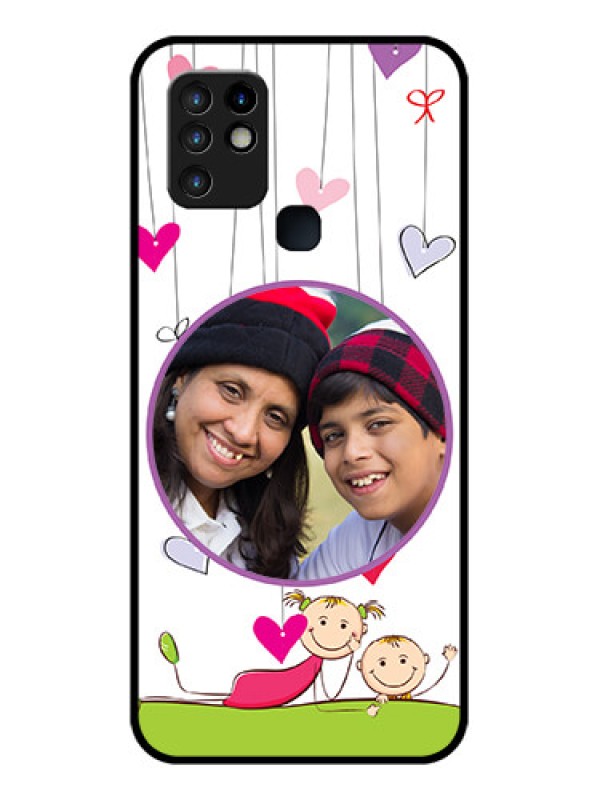 Custom Infinix Hot 10 Photo Printing on Glass Case - Cute Kids Phone Case Design