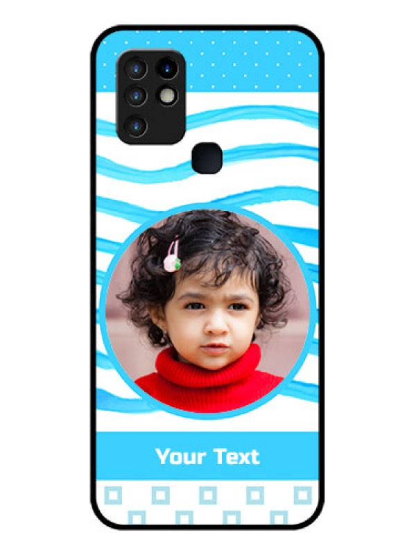 Custom Infinix Hot 10 Custom Glass Phone Case - Simple Blue Case Design