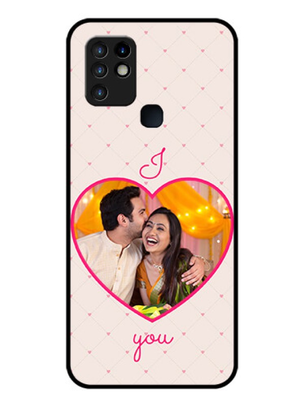 Custom Infinix Hot 10 Custom Glass Mobile Case - Heart Shape Design
