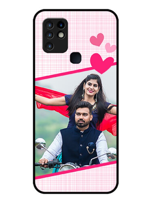Custom Infinix Hot 10 Custom Glass Phone Case - Love Shape Heart Design