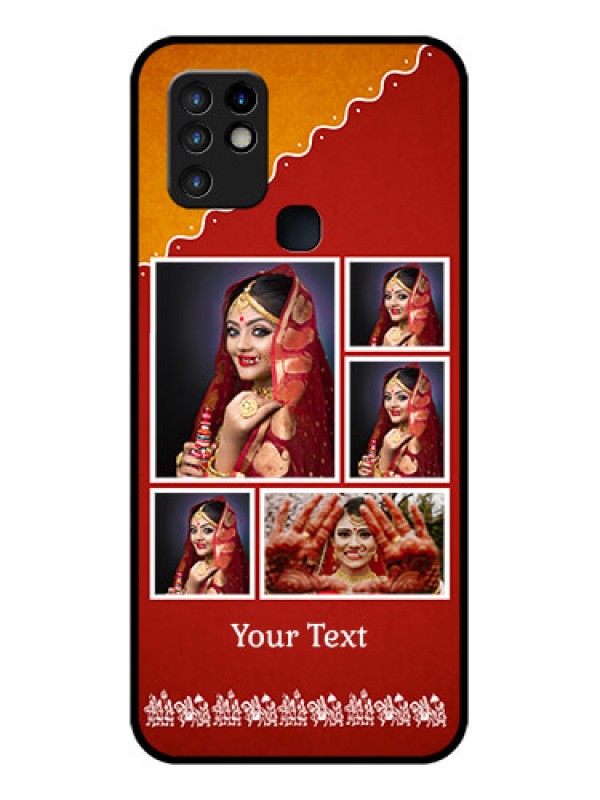 Custom Infinix Hot 10 Personalized Glass Phone Case - Wedding Pic Upload Design