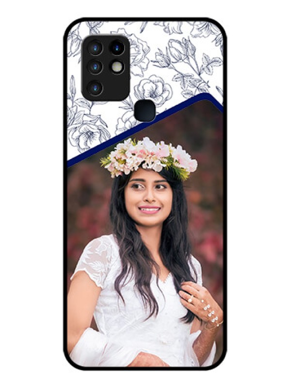 Custom Infinix Hot 10 Personalized Glass Phone Case - Premium Floral Design