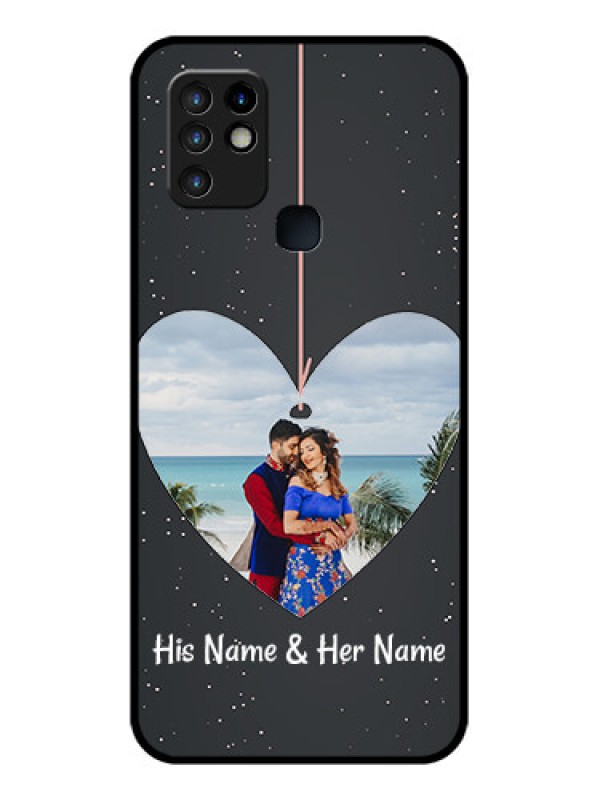 Custom Infinix Hot 10 Custom Glass Phone Case - Hanging Heart Design