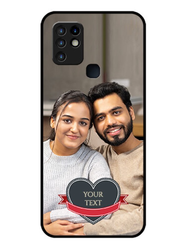 Custom Infinix Hot 10 Custom Glass Phone Case - Just Married Couple Design