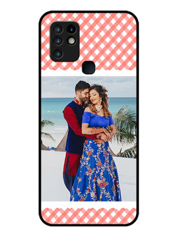 Custom Infinix Hot 10 Personalized Glass Phone Case - Pink Pattern Design
