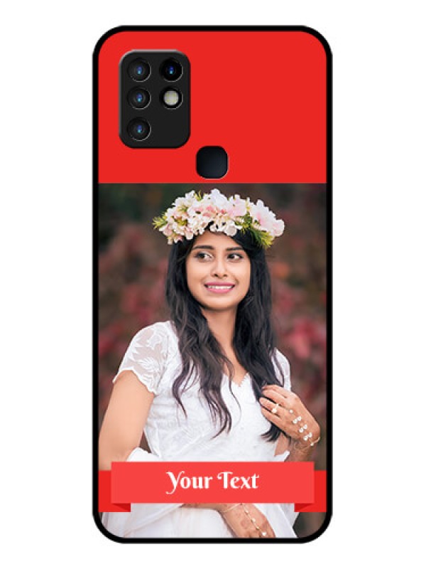 Custom Infinix Hot 10 Custom Glass Phone Case - Simple Red Color Design