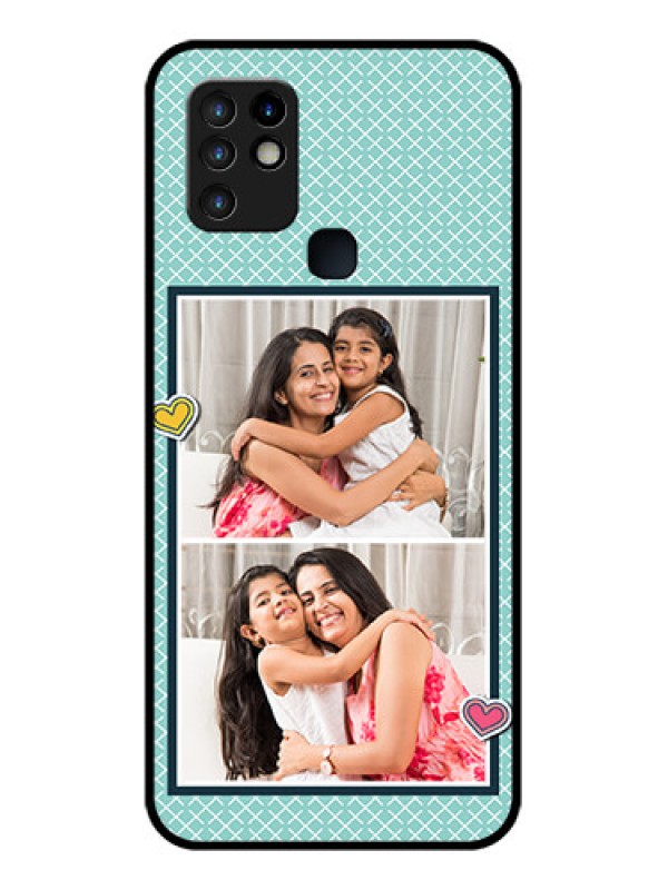 Custom Infinix Hot 10 Custom Glass Phone Case - 2 Image Holder with Pattern Design