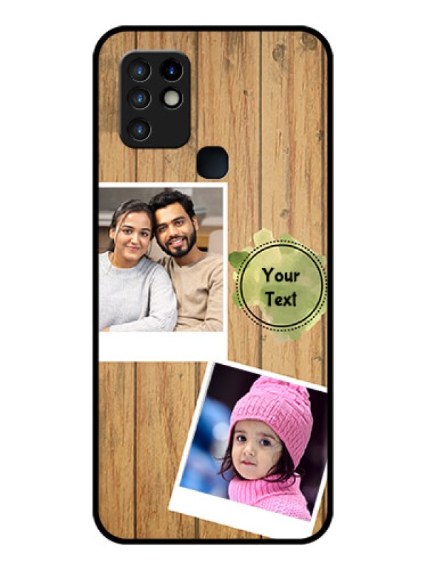 Custom Infinix Hot 10 Custom Glass Phone Case - Wooden Texture Design