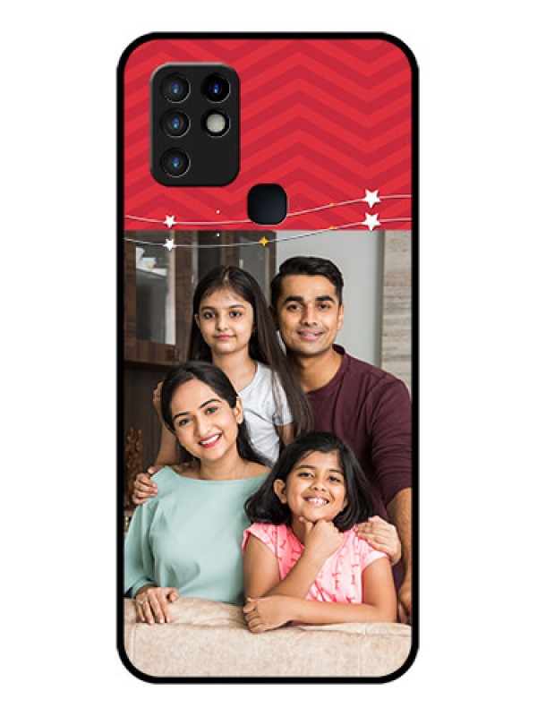 Custom Infinix Hot 10 Personalized Glass Phone Case - Happy Family Design