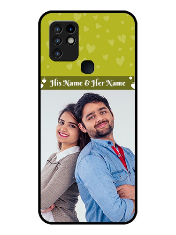 Custom Infinix Hot 10 Custom Glass Phone Case - You & Me Heart Design