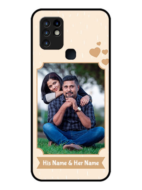 Custom Infinix Hot 10 Custom Glass Phone Case - with confetti love design