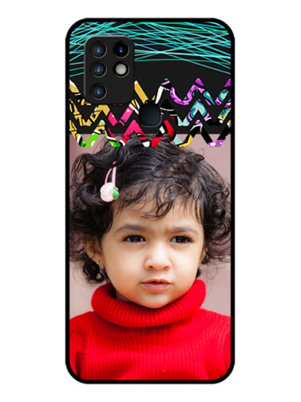 Custom Infinix Hot 10 Personalized Glass Phone Case - Neon Abstract Design