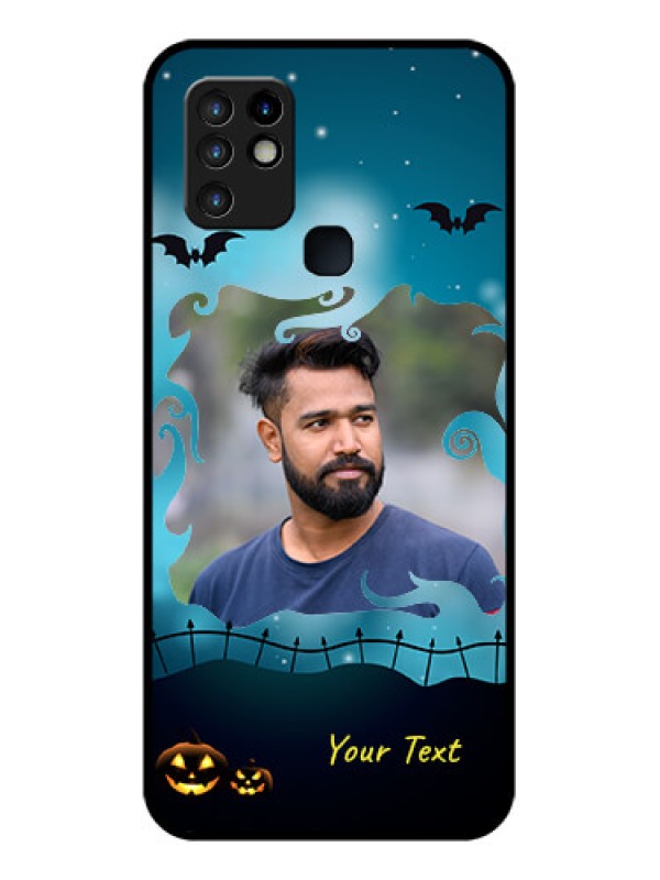 Custom Infinix Hot 10 Custom Glass Phone Case - Halloween frame design