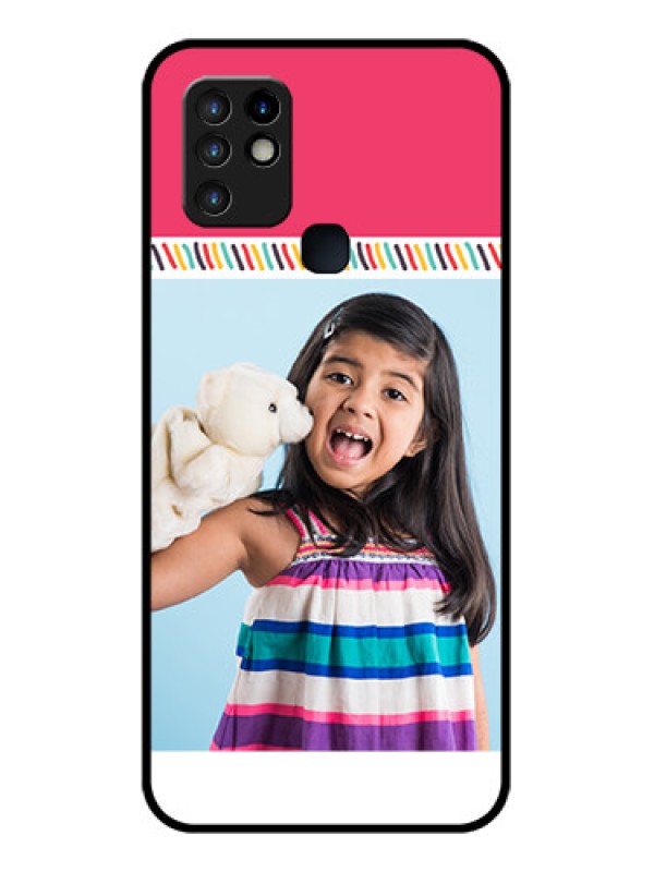 Custom Infinix Hot 10 Personalized Glass Phone Case - Line art design