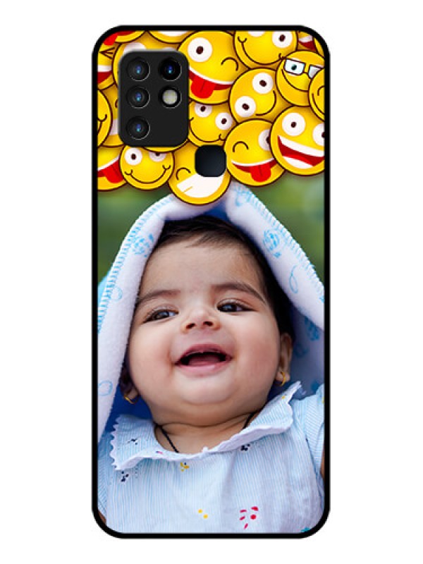 Custom Infinix Hot 10 Custom Glass Mobile Case - with Smiley Emoji Design