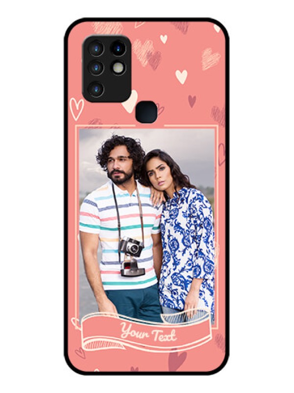 Custom Infinix Hot 10 Custom Glass Phone Case - Love doodle art Design