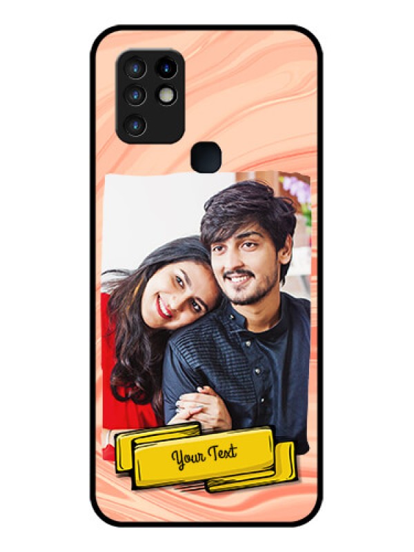 Custom Infinix Hot 10 Personalized Glass Phone Case - Marble Texture Design