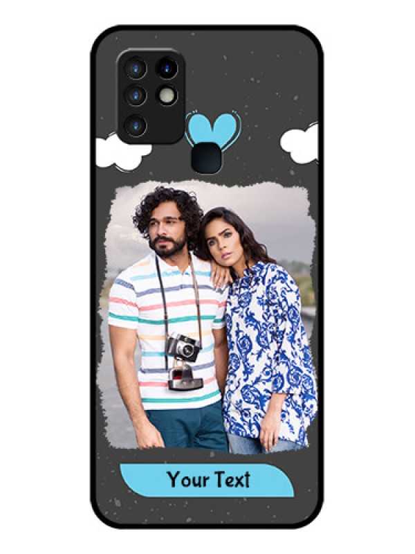 Custom Infinix Hot 10 Custom Glass Phone Case - Splashes with love doodles Design