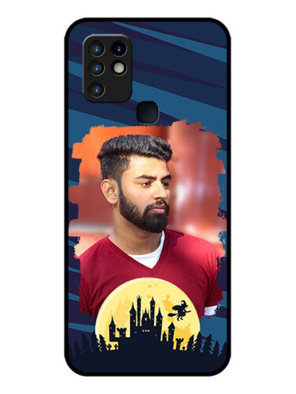 Custom Infinix Hot 10 Photo Printing on Glass Case - Halloween Witch Design