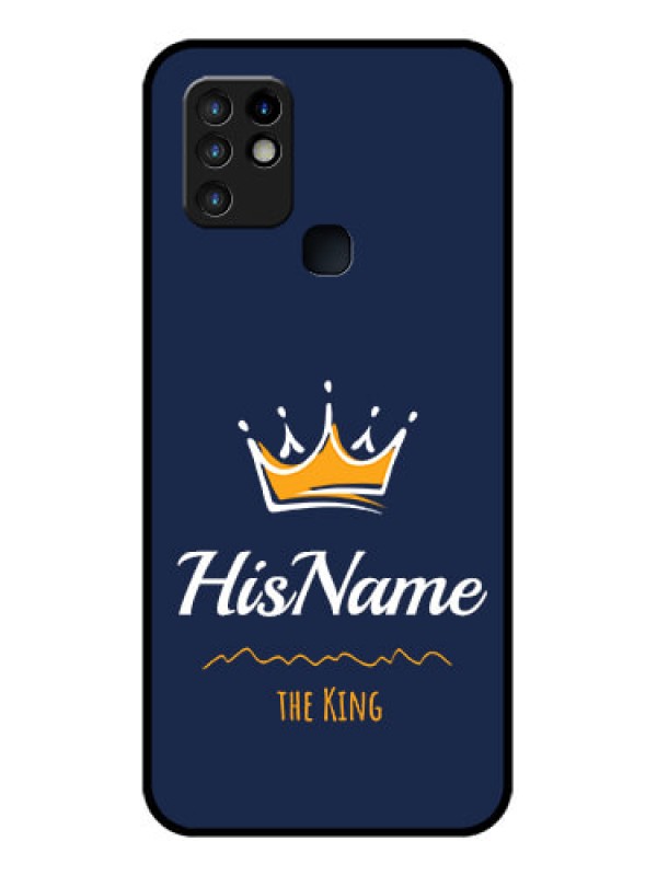 Custom Infinix Hot 10 Glass Phone Case King with Name