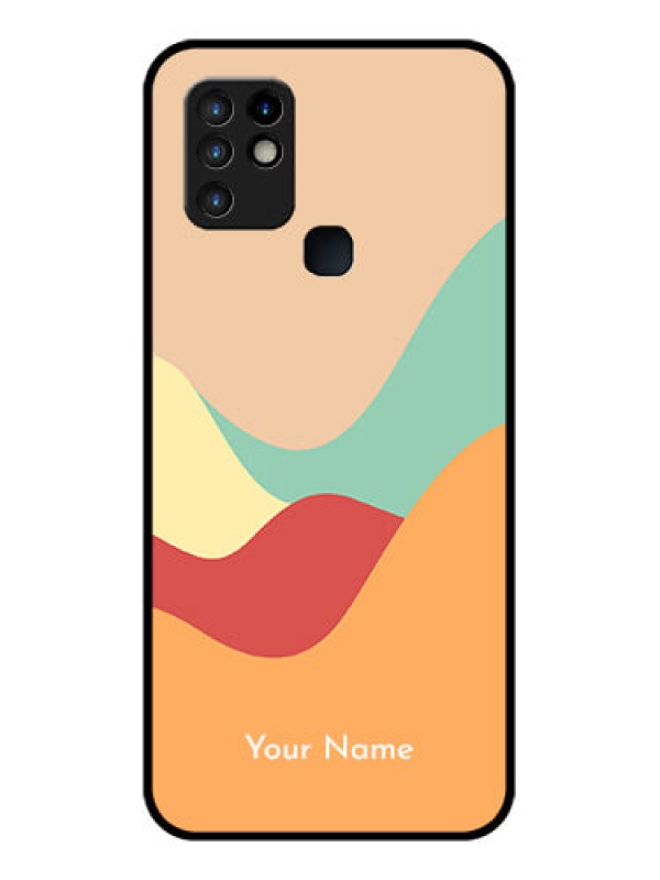 Custom Infinix Hot 10 Personalized Glass Phone Case - Ocean Waves Multi-colour Design