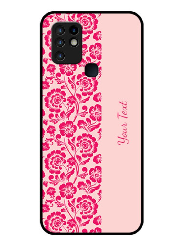 Custom Infinix Hot 10 Custom Glass Phone Case - Attractive Floral Pattern Design
