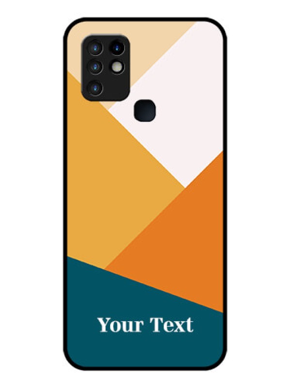 Custom Infinix Hot 10 Personalized Glass Phone Case - Stacked Multi-colour Design