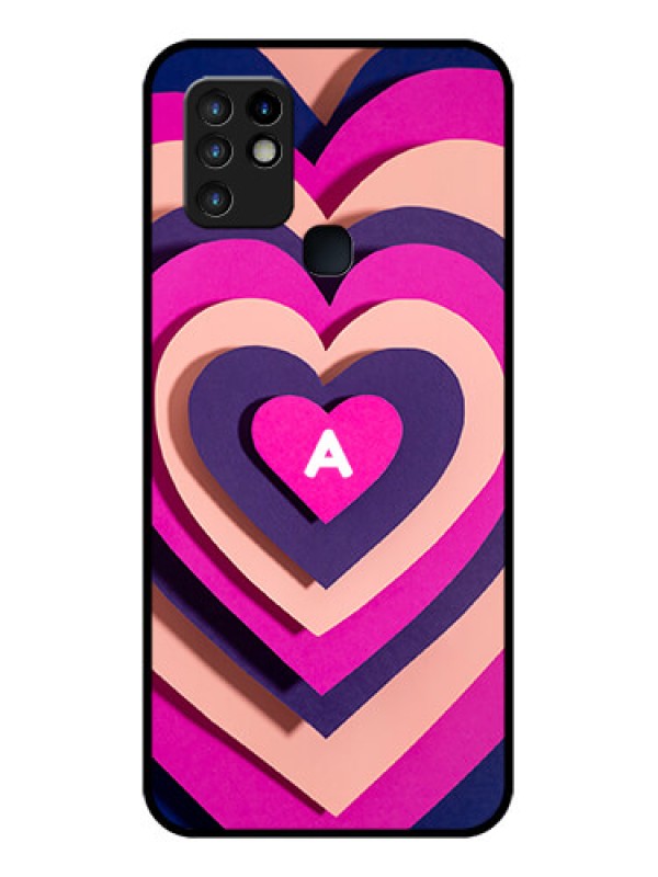 Custom Infinix Hot 10 Custom Glass Mobile Case - Cute Heart Pattern Design