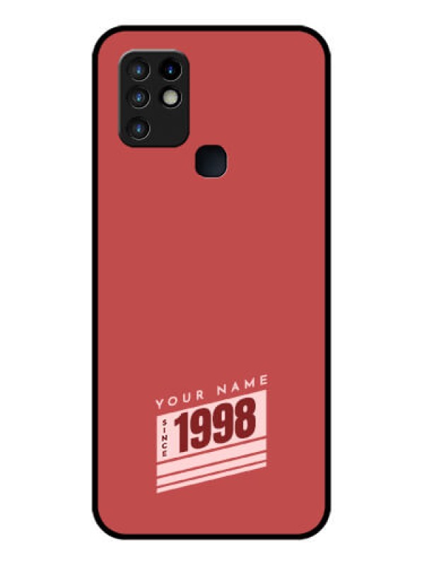 Custom Infinix Hot 10 Custom Glass Phone Case - Red custom year of birth Design