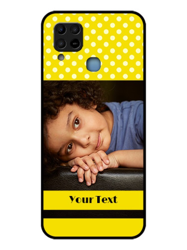 Custom Infinix Hot 10s Custom Glass Phone Case - Bright Yellow Case Design