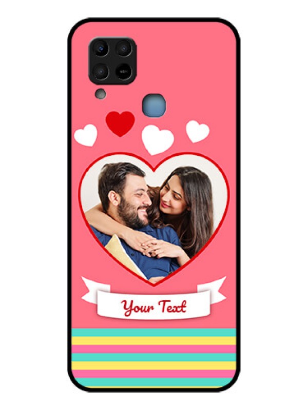 Custom Infinix Hot 10s Photo Printing on Glass Case - Love Doodle Design