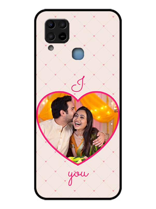 Custom Infinix Hot 10s Custom Glass Mobile Case - Heart Shape Design