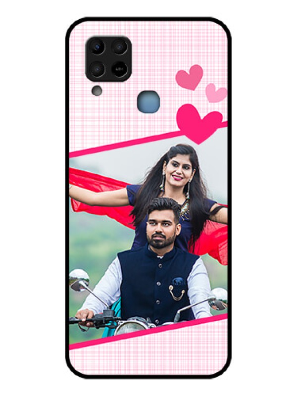 Custom Infinix Hot 10s Custom Glass Phone Case - Love Shape Heart Design