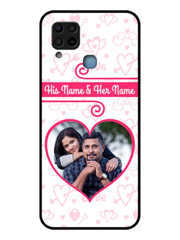 Custom Infinix Hot 10s Personalized Glass Phone Case - Heart Shape Love Design