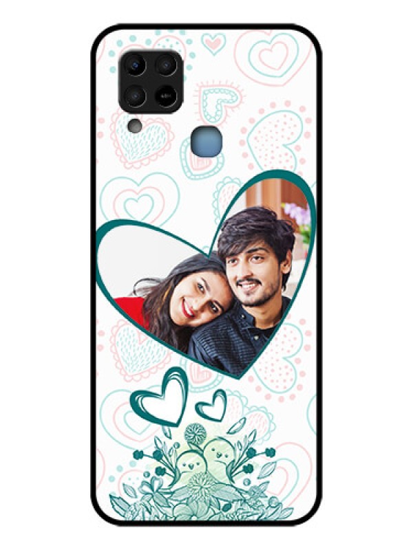 Custom Infinix Hot 10s Photo Printing on Glass Case - Premium Couple Design