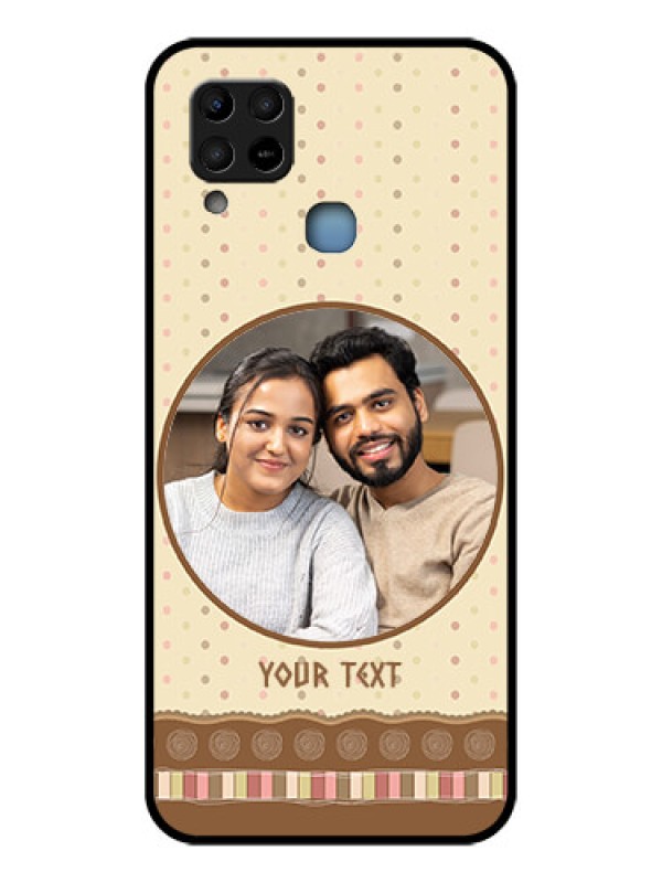 Custom Infinix Hot 10s Custom Glass Mobile Case - Brown Dotted Mobile Case Design