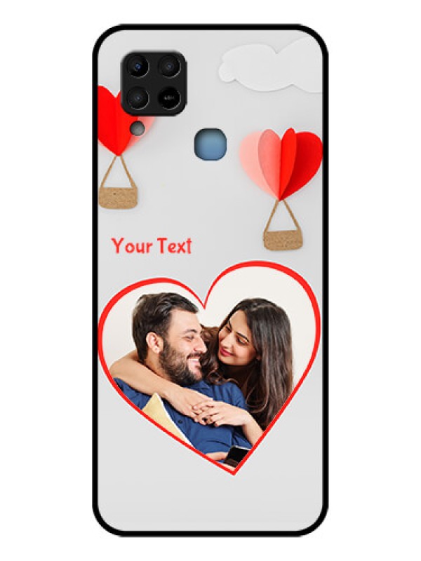 Custom Infinix Hot 10s Custom Glass Mobile Case - Parachute Love Design