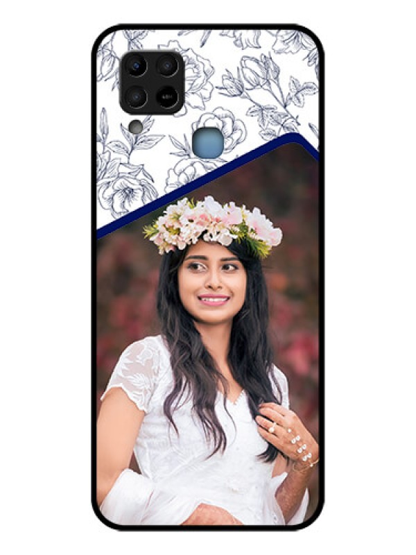 Custom Infinix Hot 10s Personalized Glass Phone Case - Premium Floral Design