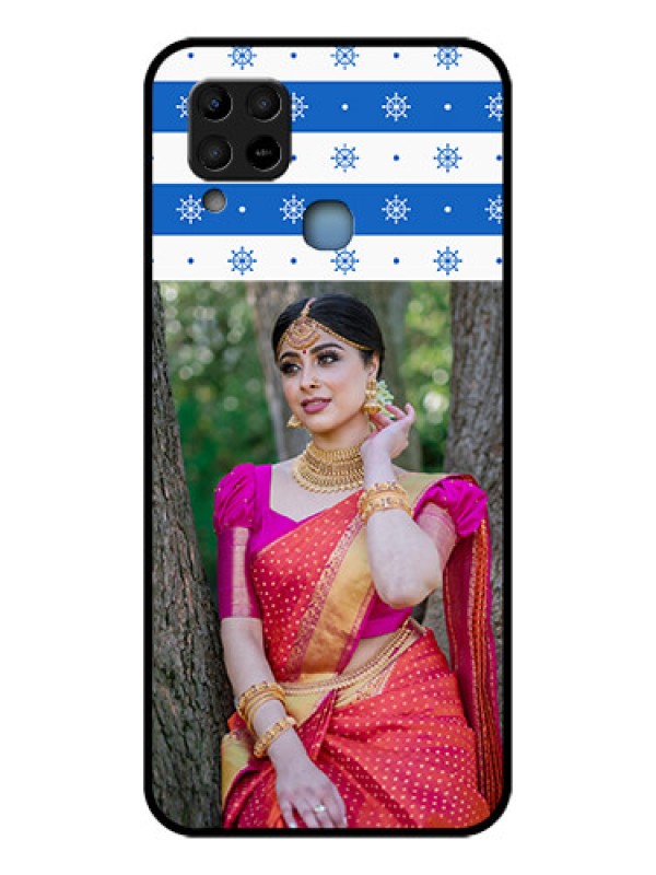 Custom Infinix Hot 10s Photo Printing on Glass Case - Snow Pattern Design