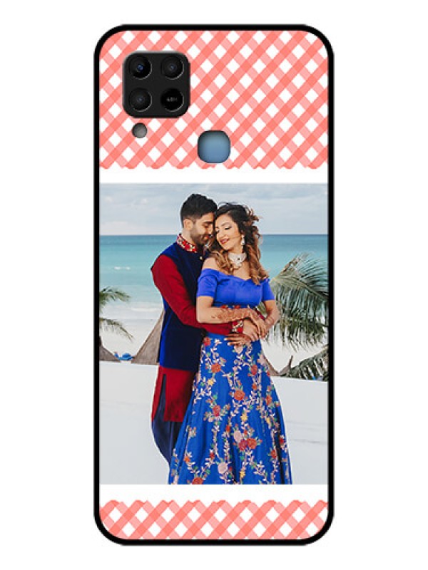 Custom Infinix Hot 10s Personalized Glass Phone Case - Pink Pattern Design