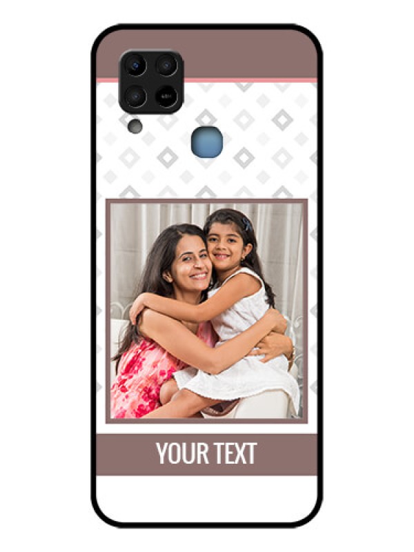 Custom Infinix Hot 10s Photo Printing on Glass Case - Simple Diamond Design