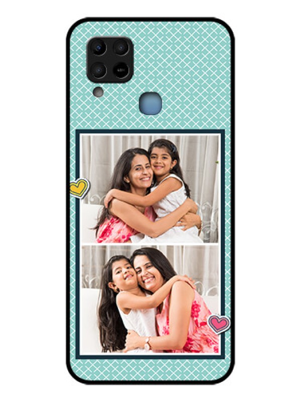Custom Infinix Hot 10s Custom Glass Phone Case - 2 Image Holder with Pattern Design