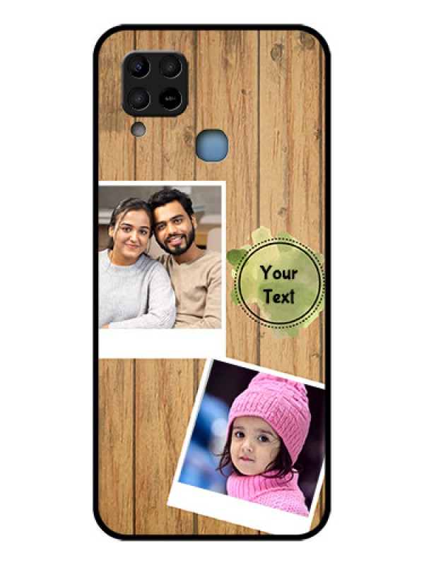 Custom Infinix Hot 10s Custom Glass Phone Case - Wooden Texture Design