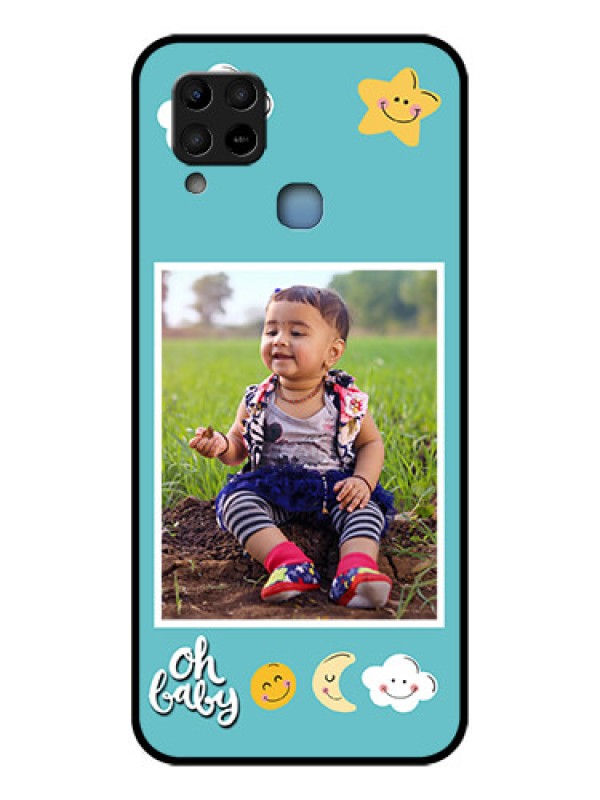 Custom Infinix Hot 10s Personalized Glass Phone Case - Smiley Kids Stars Design